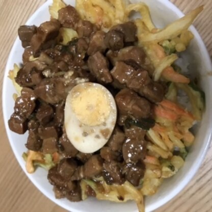 おいしくて、旦那にも好評でした。
かき揚げも入れて、ボリューム満点でいただきました。